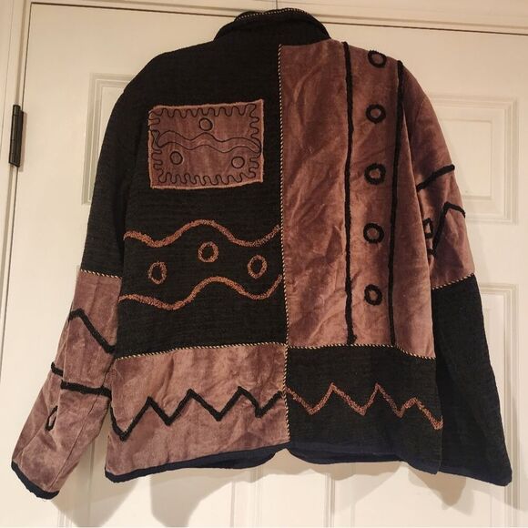 NWT Earth Sea & Sky vintage soft brown and black jacket 100% cotton - Picture 6 of 6